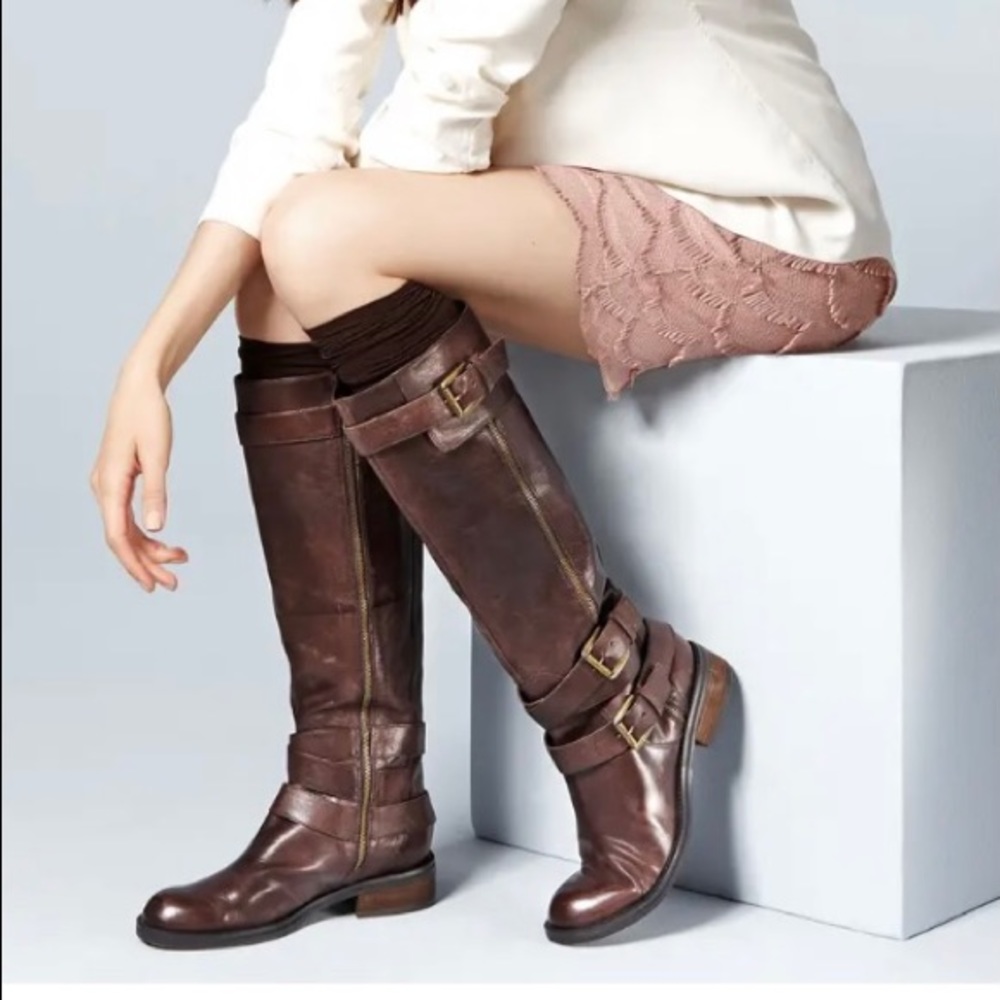 Enzo angiolini brown leather riding boots